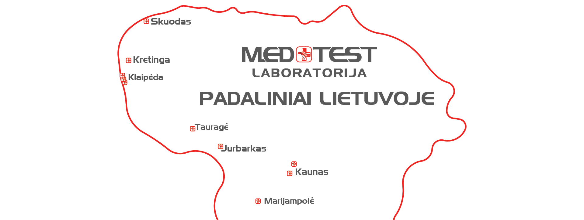 MedTest padalinių žemėlapis svetainei